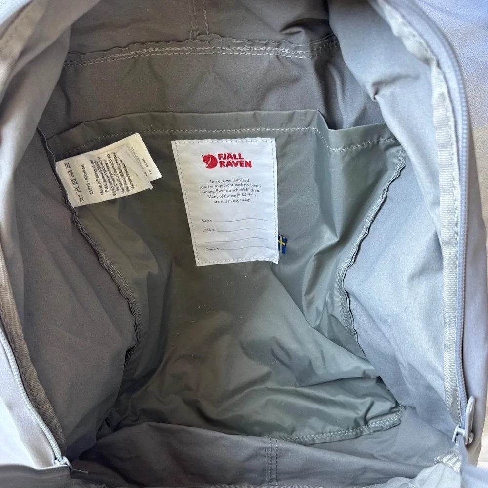 Fjallraven Kanken Classic Backpack Gray Gorpcore Minimalist Hiking School Bag